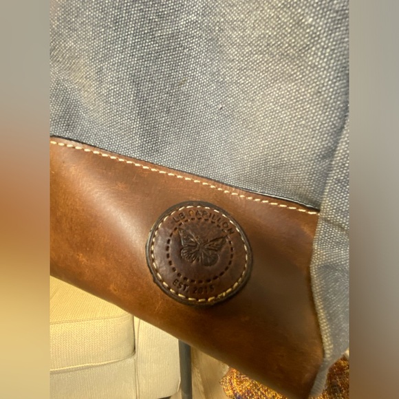 Le Papillon Retro Canvas Leather Large Shoulder Bag - Picture 2 of 16